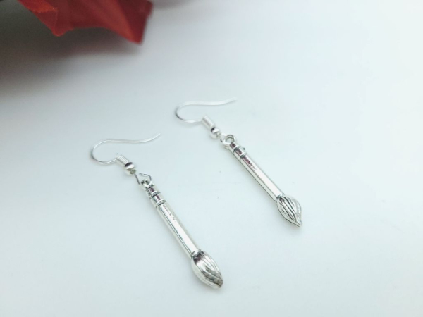 Pinsel Ohrringe silberfarben